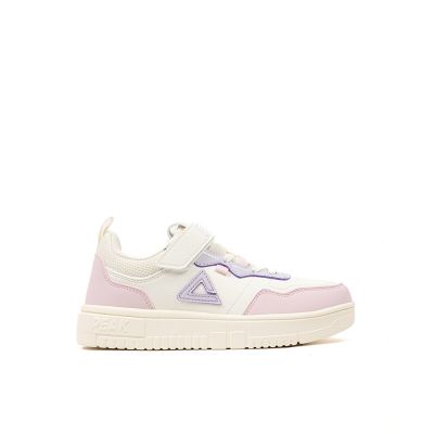 BASKET PEAK FILLETTE CUIR BLANC ROSE